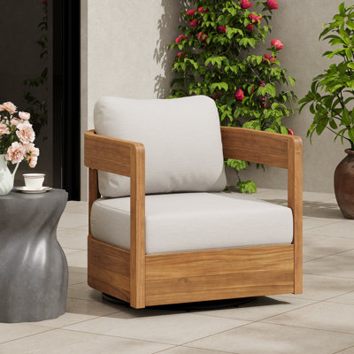 Fauteuil club pivotant avec assise rembourrée Maris