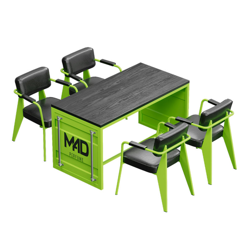 Ensemble de salle à manger rectangulaire L 55,2 po x l 27,6 po Katrisa, Noir/vert