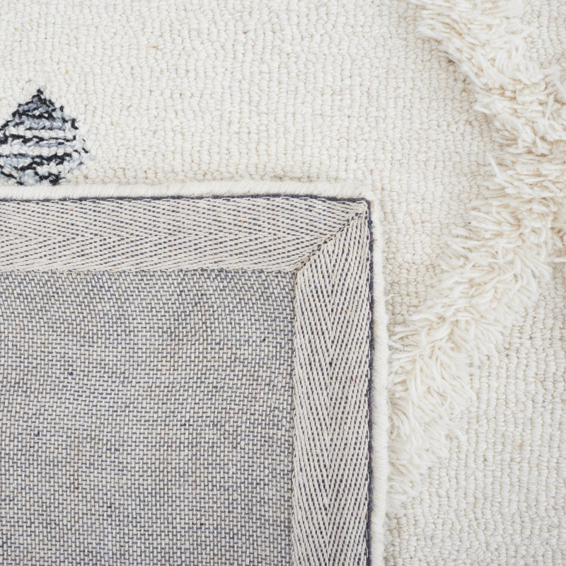 Tapis géométrique en laine / coton touffeté à la main Abbeygail, Rectangle de 5 pi x 8 pi
