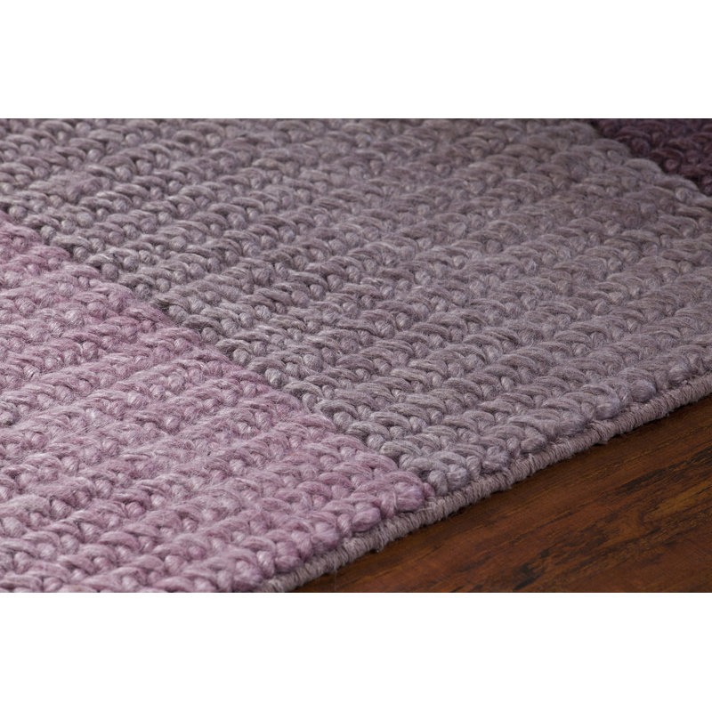 Bidan Wool Striped Area Rug in Purple, 5' x 7'6"