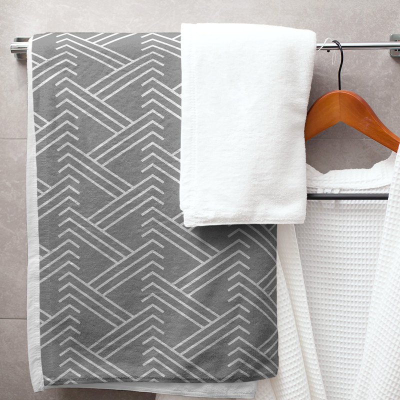 Jordao Bath Towel, Light Gray/White