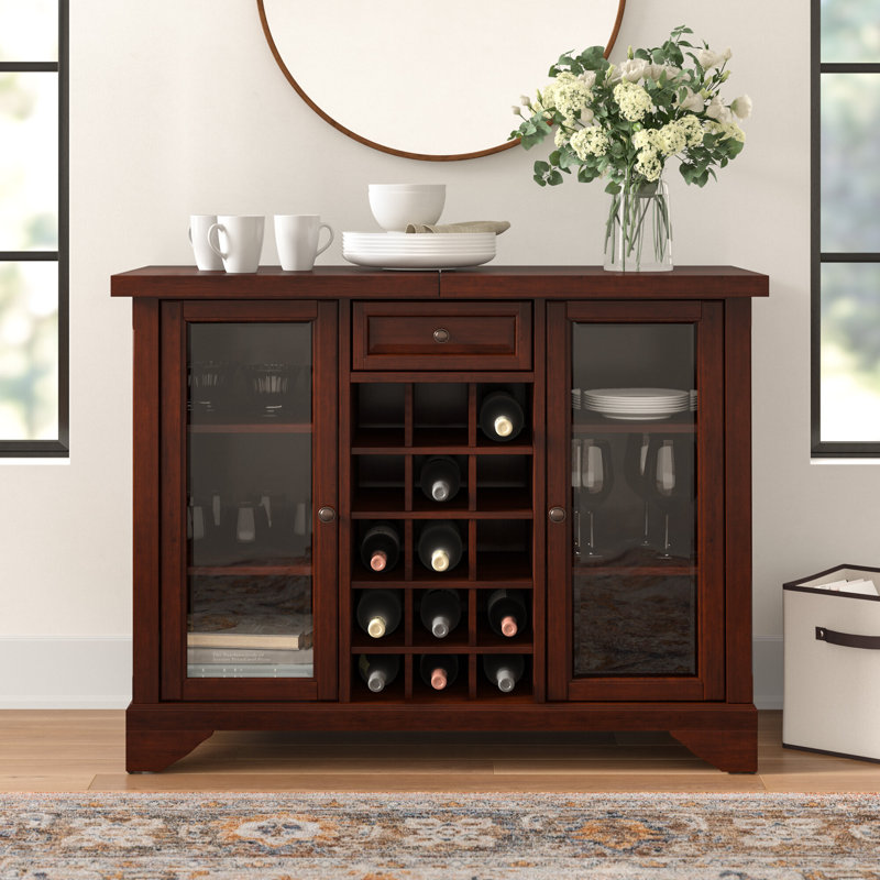 Hedon 64.5'' Bar Cabinet, Vintage Mahogany