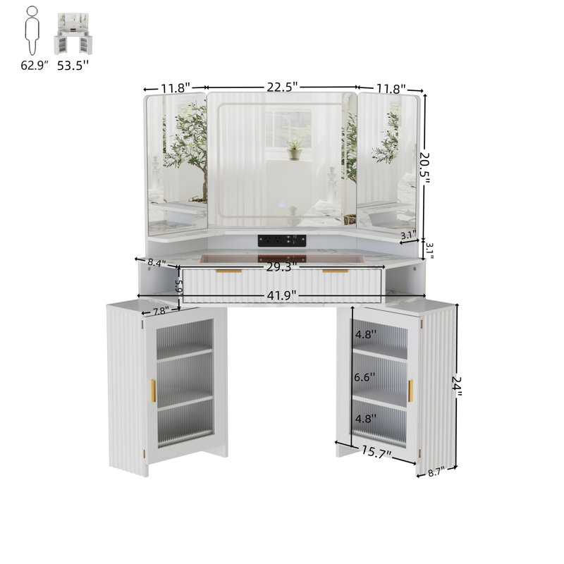 Meuble-lavabo avec plateau en verre