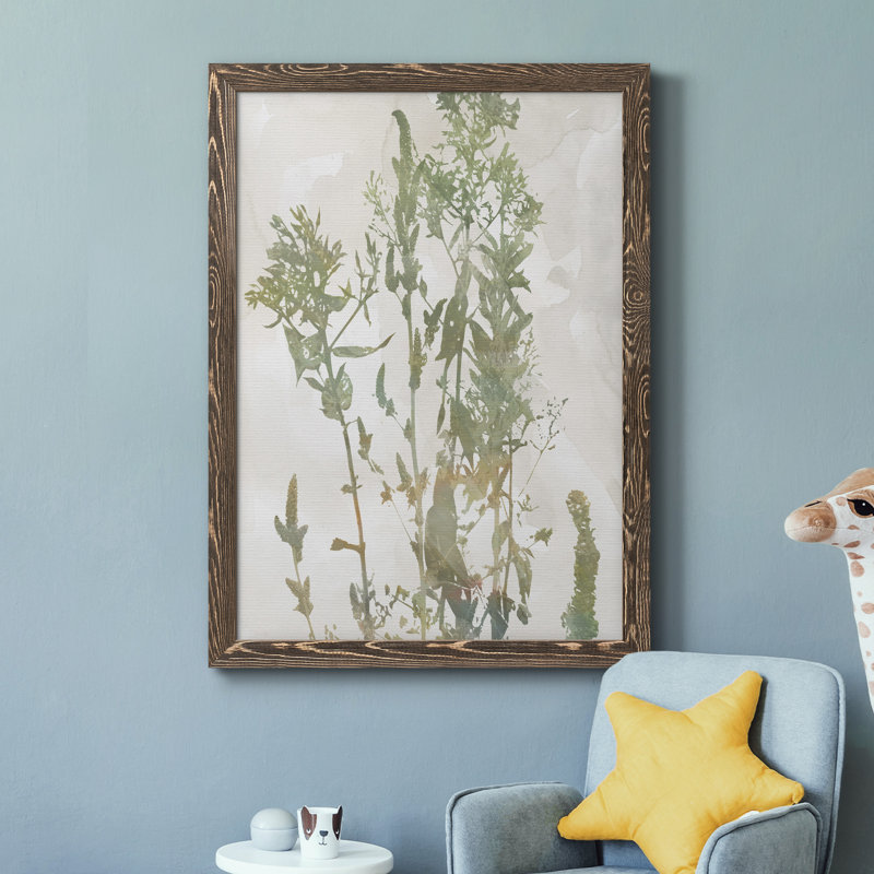 Forêt sauvage, peinture sur toile, Encadré de bois de noyer, H 44 po x l 31 po x P 1 po
