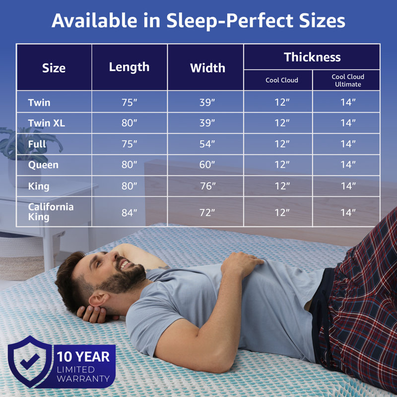 Roost Cool Cloud Mattress, Full, 14"