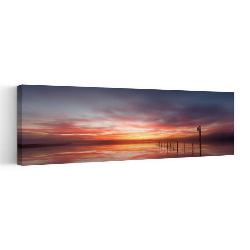 Dramatic Misty Sunrise by Leif Londal - Wrapped Canvas Panoramic Print, 91.44 cm H x 30.48 cm W
