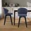 Tabouret de comptoir pivotant rembourré à oreilles avec pieds en bois massif (ensemble de 2)-380726182