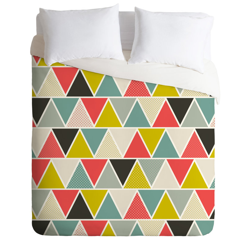 Heather Dutton Modern & Contemporary Polyester Geometric Shapes Duvet Cover, Twin Duvet Cover + 1 Standard Sham, Lightweight