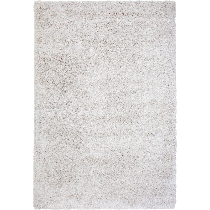 Tapis à poils longs blanc, Rectangle 5 pi 3 po x 7 pi 6 po