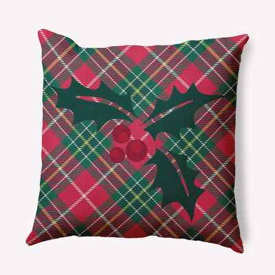 Plaid Polyester Throw Pillow