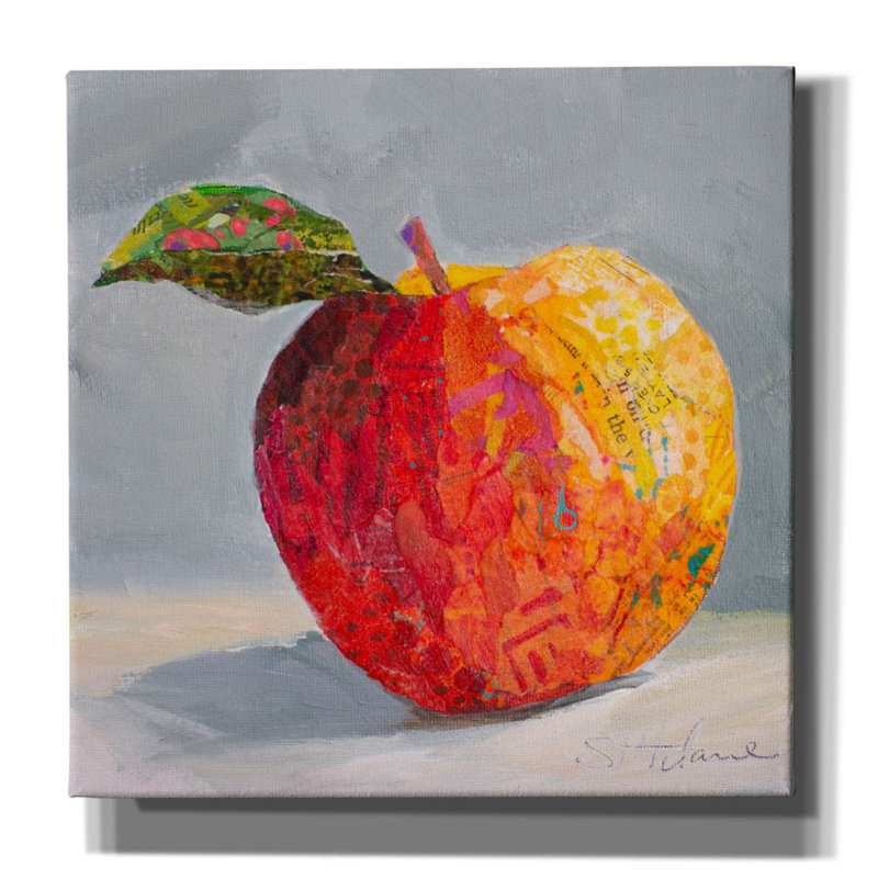 «Emna A Is For Apple on Canvas» par St. Hilaire Elizabeth, reproduction, H 12 po x l 12 po x P 0,75 po