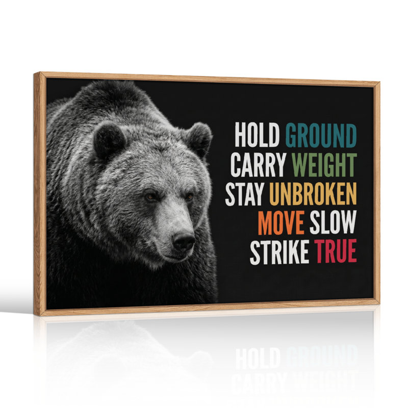 Ours, art mural sur toile, ensemble de 1, Natural, H 36 po x l 48 po