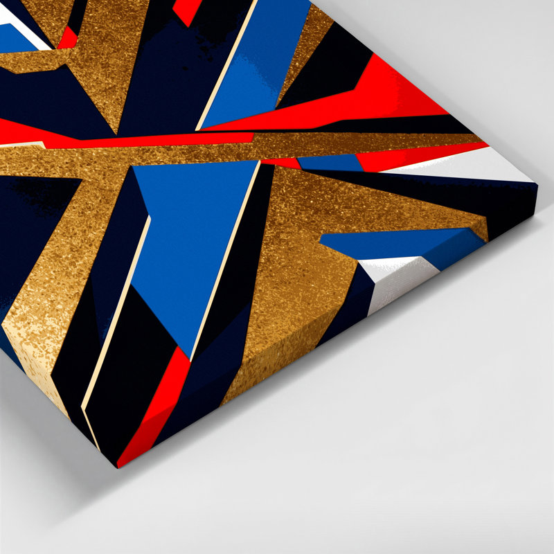 Hard Edge 79 Blue Canvas Wall Art, 20" H x 30" W
