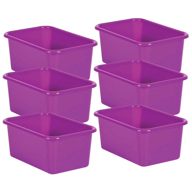 Rebrilliant Plastic Bin, Purple, 7.75" H x 11.38" W x 5" D