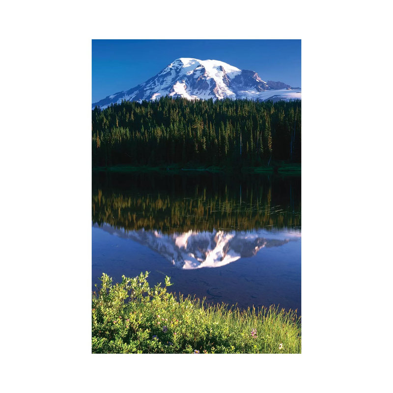 USA, Washington, Mt. Rainier National Park. Clouds On Mt Rainier And Reflection Lake. by Jaynes Gallery - Wrapped Canvas Print