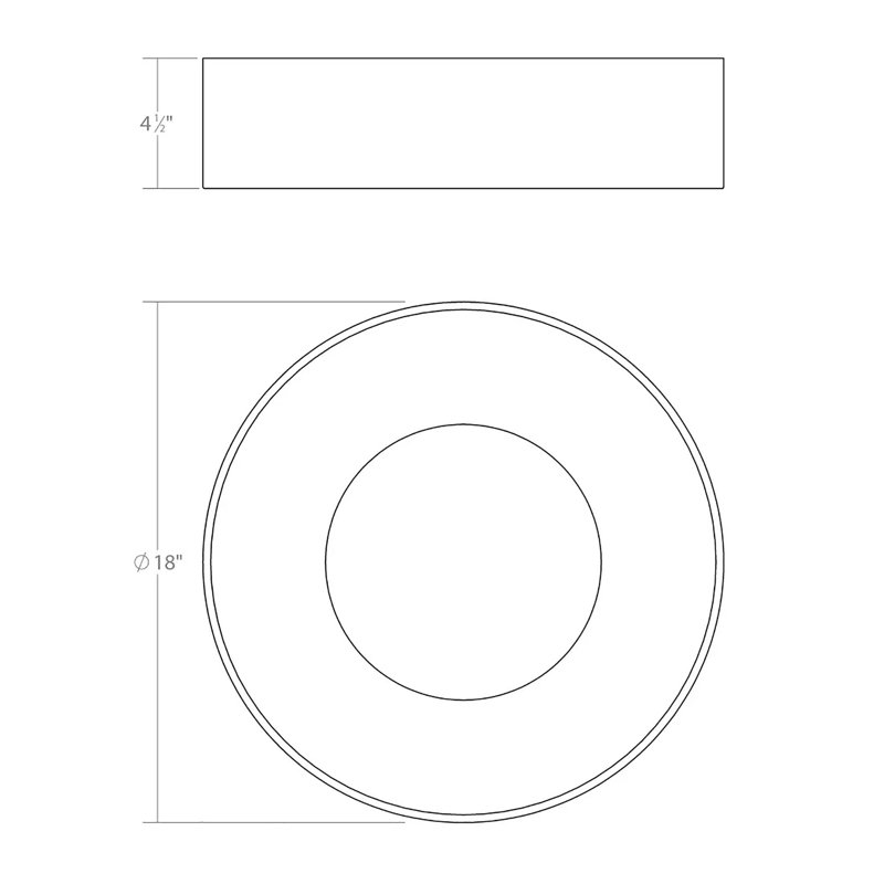 Ilios 1 - Light LED Flush Mount, Satin White, 5" H x 18" W x 18" D