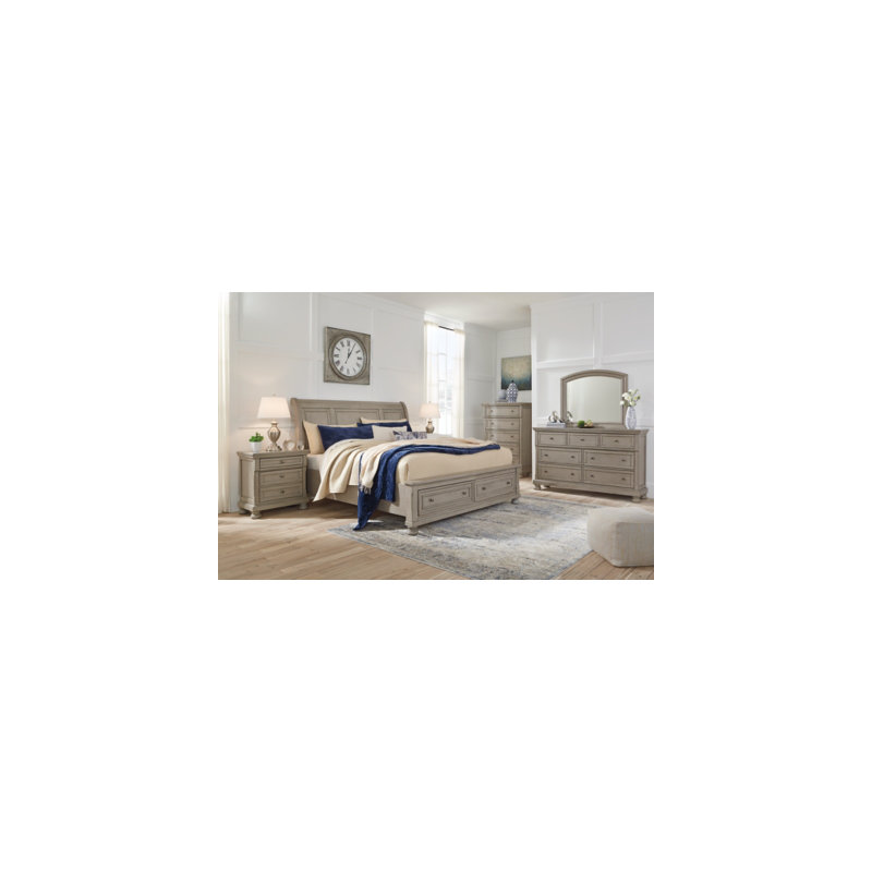 Commode et miroir Lettner, Gris