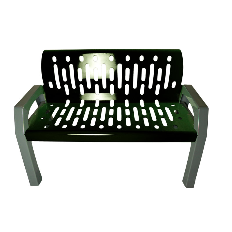 Banc de parc en acier Stream, Noir, H 34 po x l 48 po x P 25 po