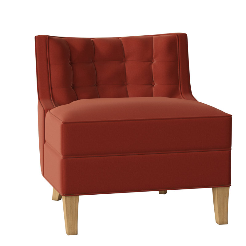 Chaise d'appoint avec coussin en polyester de 29 po de largeur Social, Tangelo Margaret, Ambre