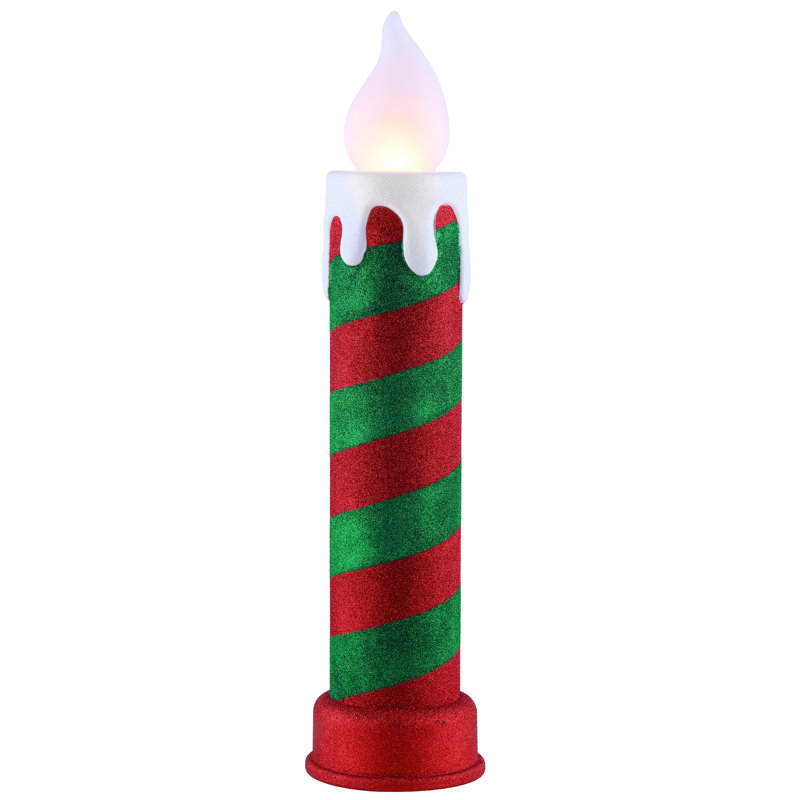 Bougie scintillante d'extérieur 24 po, Rouge / vert