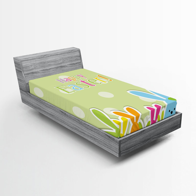 Multicolore ensemble de 2 draps-housse colorés Ambesonne, Drap-housse de taille simple
