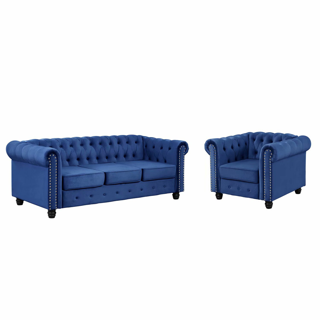 Abshure 2 Piece Velvet Standard Living Room Set (Set of 2) House of Hampton®
