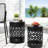 Outdoor Metal End Tables - Of 2 With Chic Iron Cut Design, Powder-Coated Frame, No Assembly, Black Design Table Modern Side For Garden-1603773099