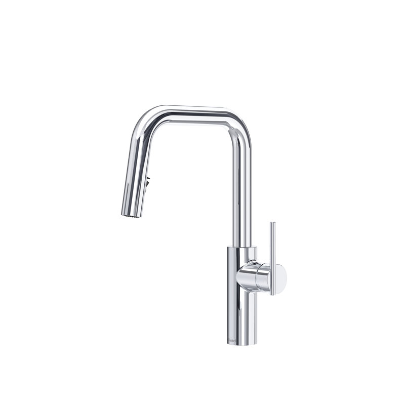 Lateral Pull-Down Kitchen Faucet With U-Spout, Chrome