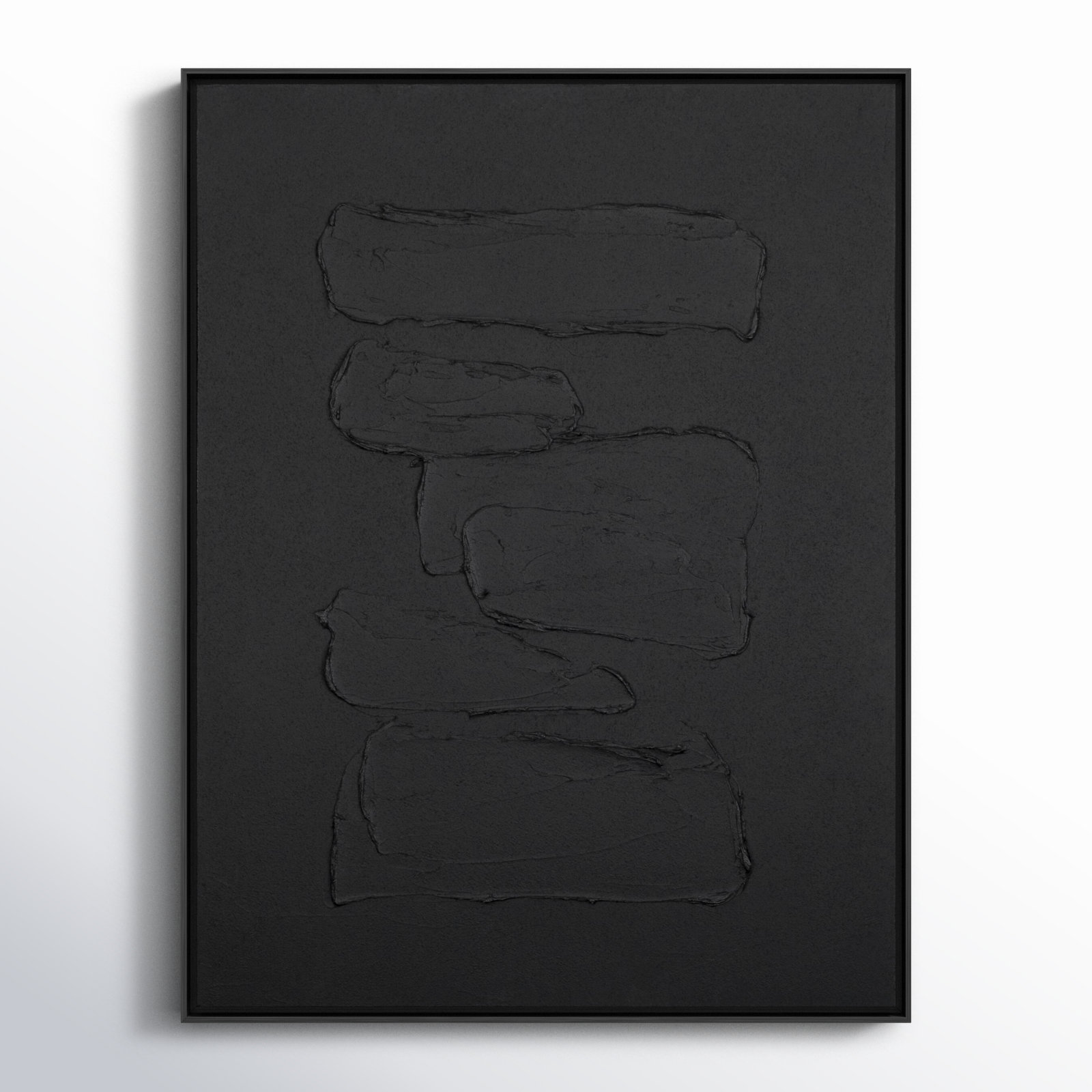Hemkund Abstract Painting, 32" H x 25" W, Black
