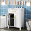 Ensemble de meuble-lavabo 24 po avec lavabo en céramique, conception luxueuse peu encombrante et portes à fermeture en douceur pour les salles de bain modernes
