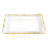 Is-Haaq Bubble Glass Scalloped Gold Rim Rectangular Platter Or Tray