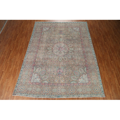 Tapis persan rétro Tabriz noué à la main 10 x 12