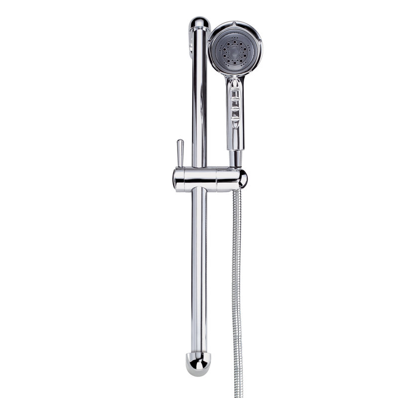 Pomme de douche et bar à glissières à trois fonctions thermostatiques, Chrome
