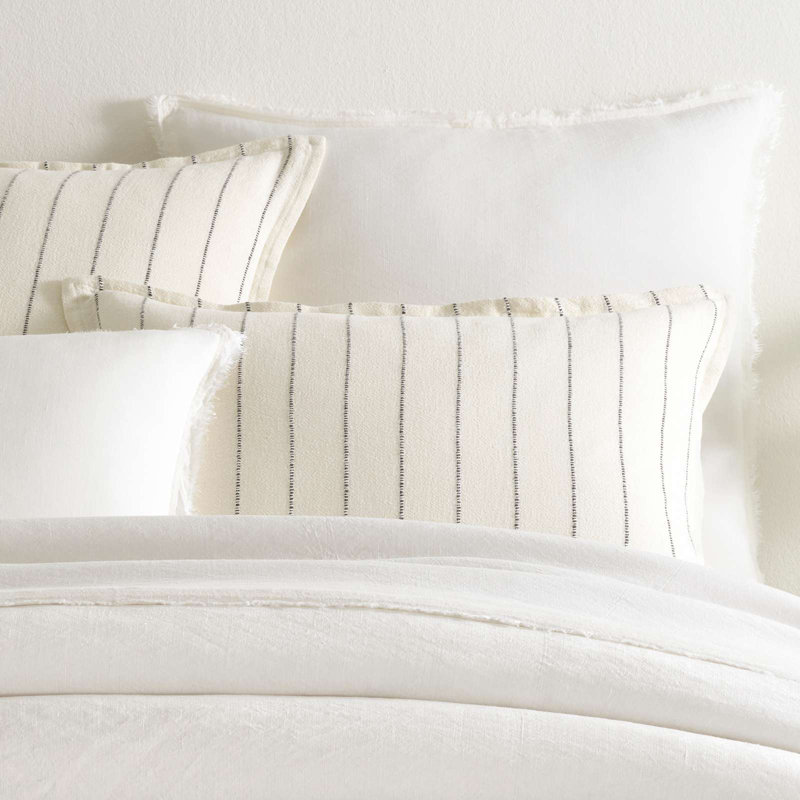 Faye Linen Sham, King, Dove White