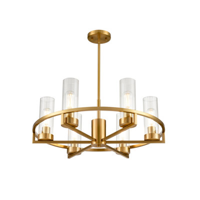 Allenna - Light Brass Waggon Wheel Pendant