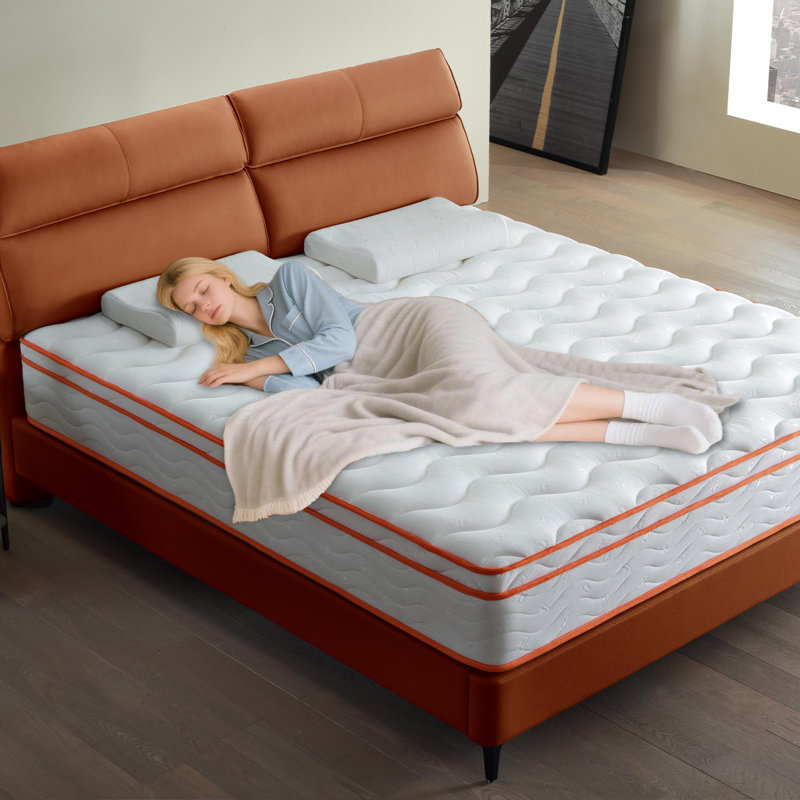 Matelas à soulagement de la pression à ressorts ensachés en mousse viscoélastique imprégnée de gel, Très grand lit