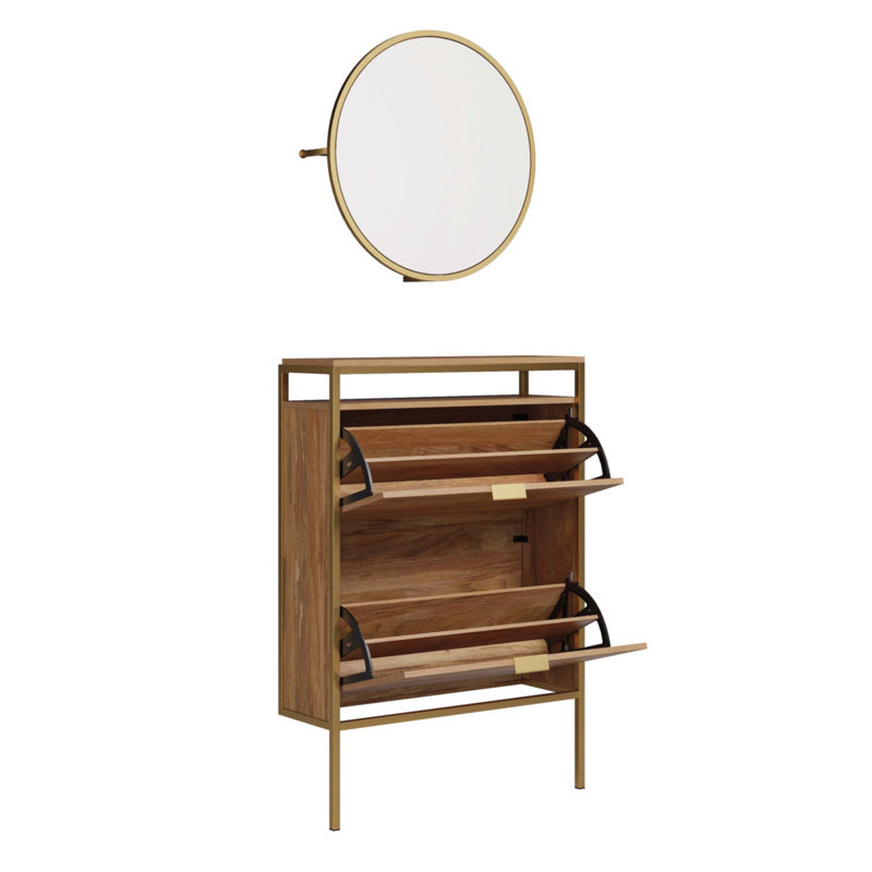 Armoire à chaussures murale avec miroir