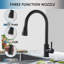 Robinet de cuisine rétractable à poignée simple avec accessoires-89814000