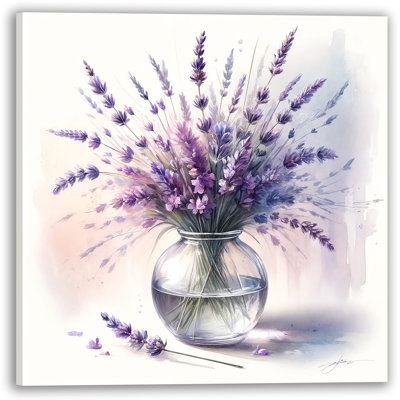 Peaceful Lavender Bouquet Wrapped Canvas Printing Art