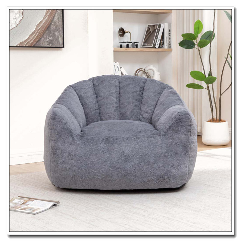 Fauteuil à billes avec accoudoirs rembourrés de mousse haute densité, Gris