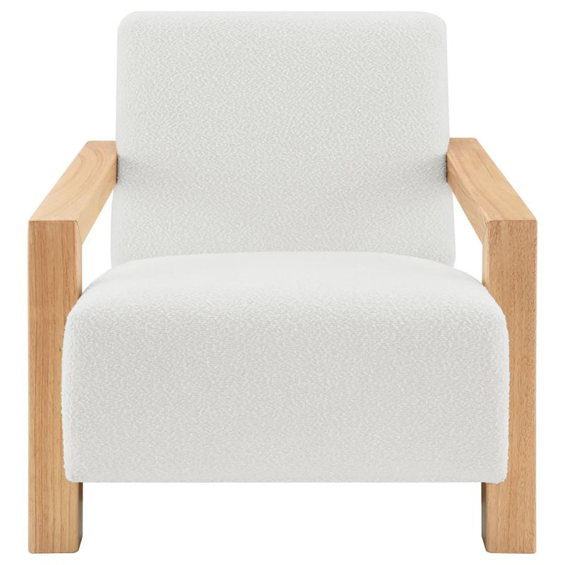 Fauteuil d'appoint rembourré Paquet Boucle ivoire, Bouclé ivoire, Naturel