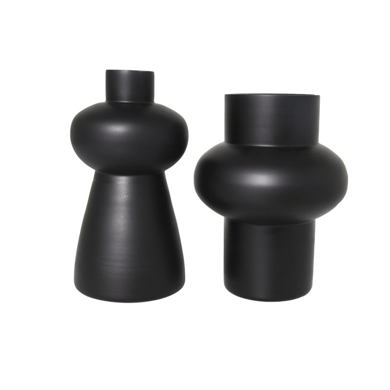 Ensemble de 2 vases de table en verre Mable, Noir