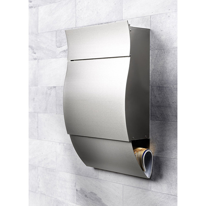 Opera Premium Wall Mounted Stainless Steel Lockable Weatherproof Post Box