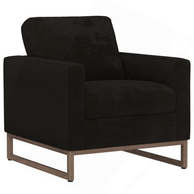 Chaise d'appoint noire avec pieds en métal