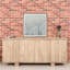 Panneau latéral en bois à quatre portes fabriqué à la main en bois massif. Finition aspect naturel de 77 po x 18 po x 34 po gris Rowan-989676533