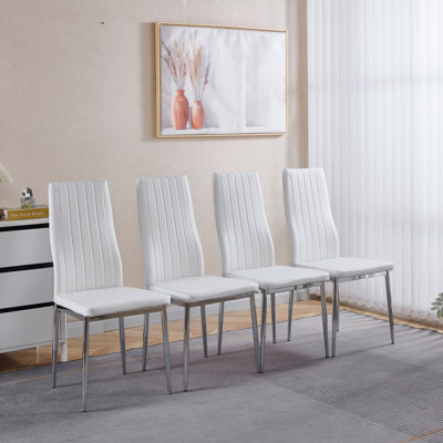 Ensemble de 4 chaises, pieds chromés