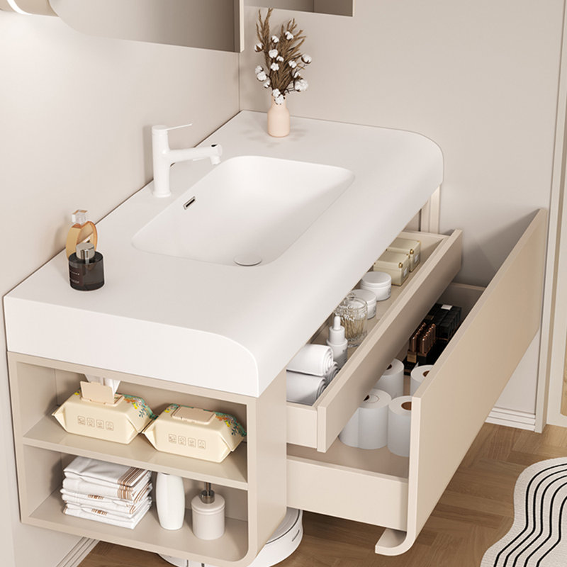 Armoire de salle de bain Minimalist Light Luxury, Beige