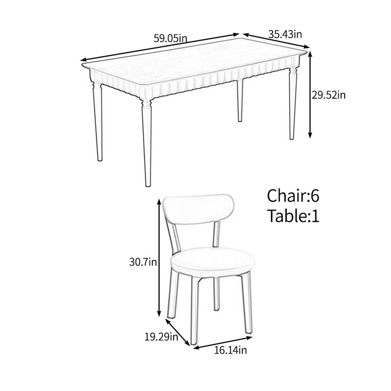 Ensemble de table rétro élégant, 7