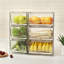 Organisateur de réfrigérateur, bacs de rangement de réfrigérateur empilables, contenants de rangement réutilisables pour aliments, organisateur de tiroir de réfrigérateur dans la cuisine, le barbecue, le restaurant, sans Bpa (2 tiroirs, moyen)