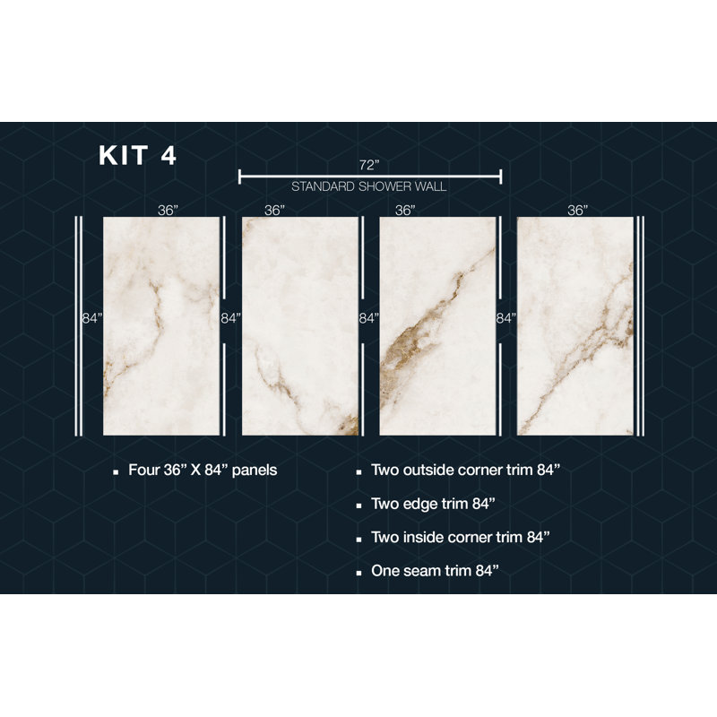 Calacatta Mocha Kit #4, 84" H x 36" W x 36" D